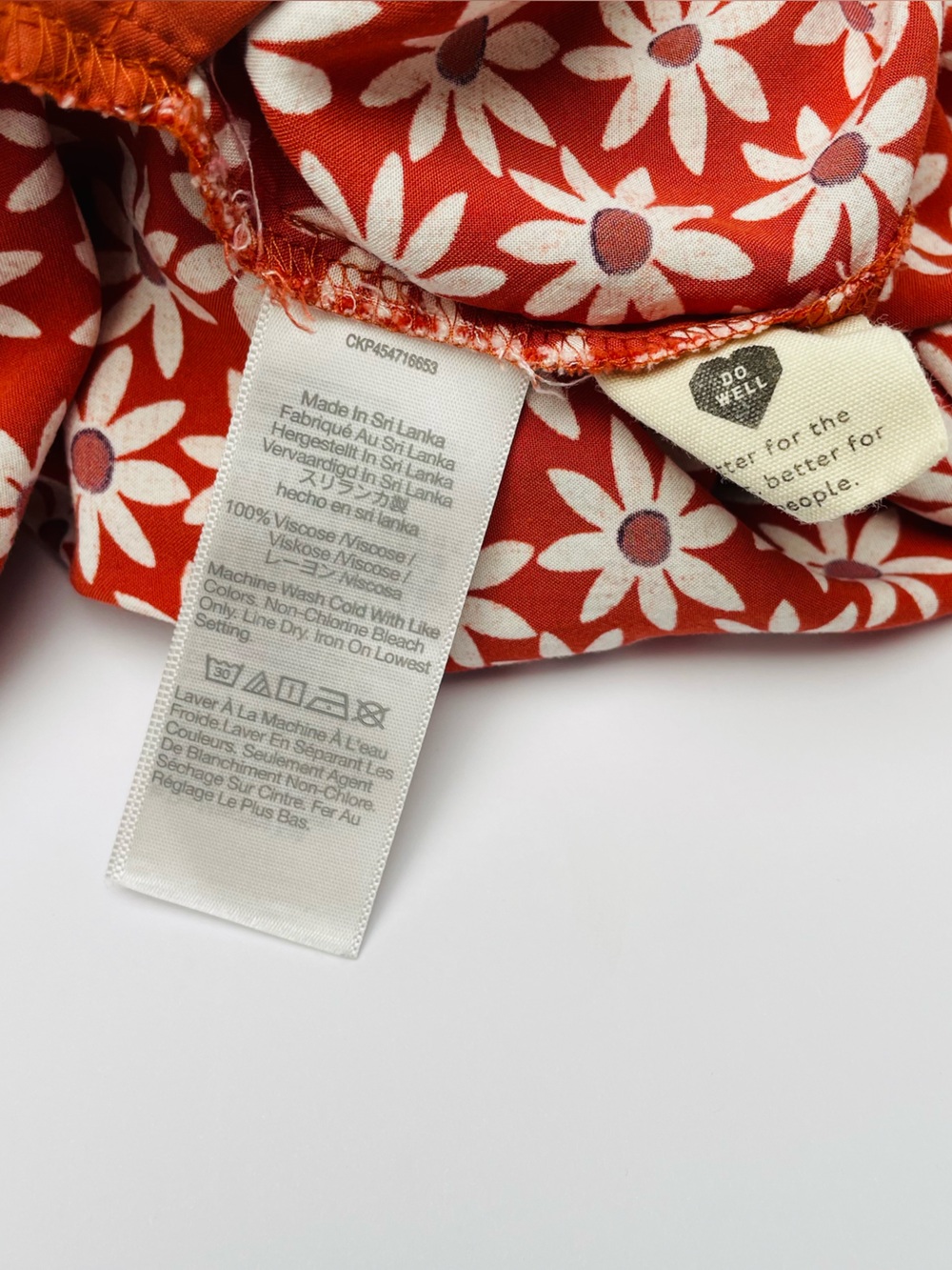 Madewell Orange Cream Floral Button Front Ruffle Stretch Waist Flowy Mini Skirt - Picture 6 of 8